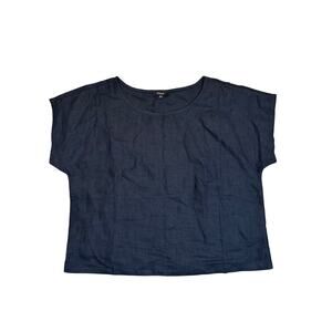 Quince 100% Linen Top BLACK Size Medium